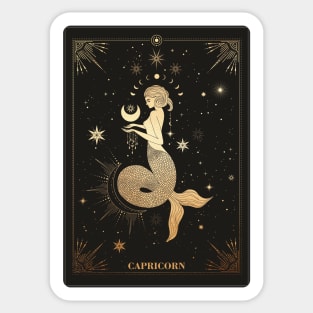 Capricorn Zodiac Sign Golden Sticker